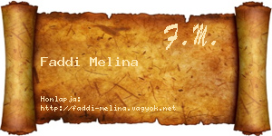 Faddi Melina névjegykártya